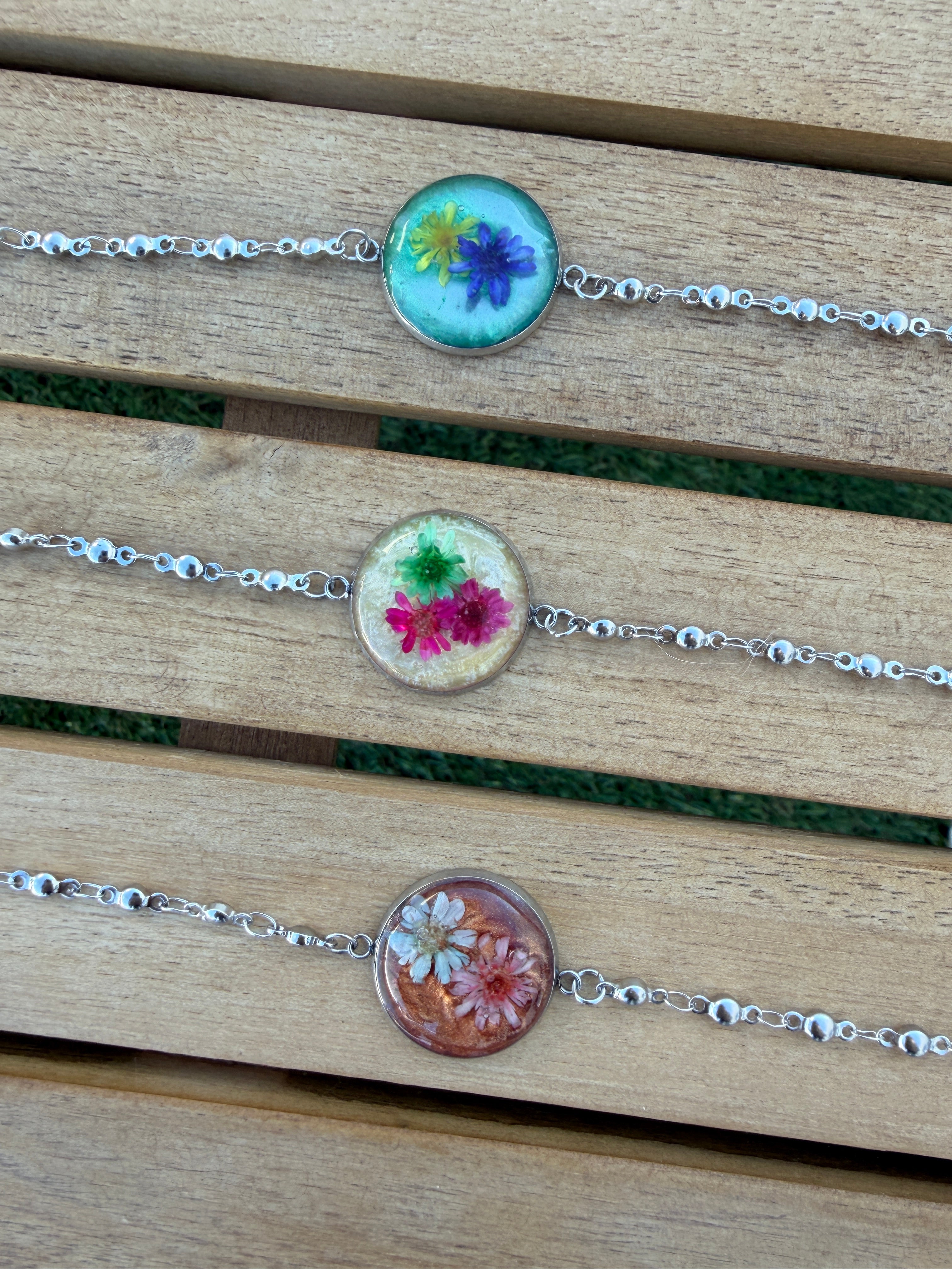 Pulsera Acero Inoxidable Flowers